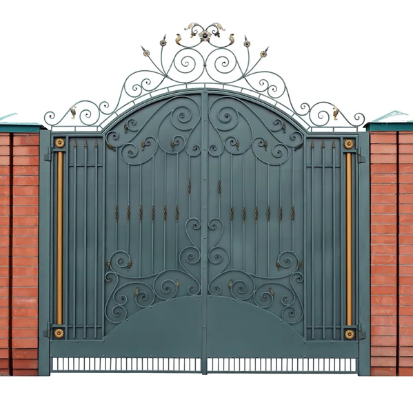 Moderní Kované brány překryté ornamenty. — Stock fotografie
