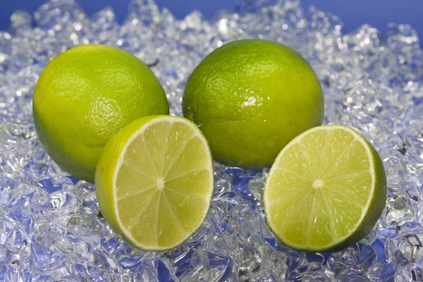 Four halfed green limes — Stock Photo, Image