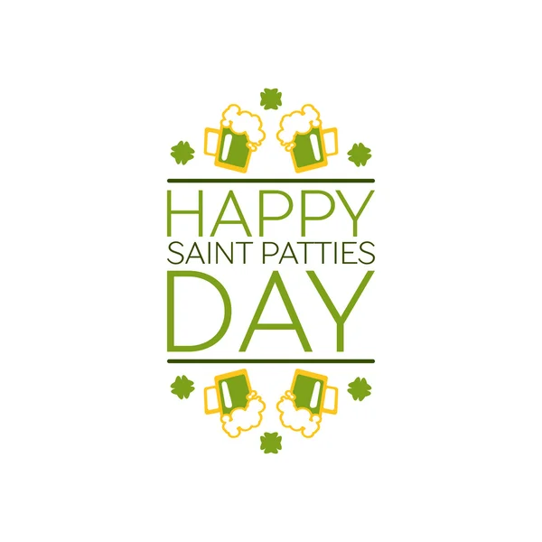 Saint Patricks Day Flat Style Élément typographique — Image vectorielle