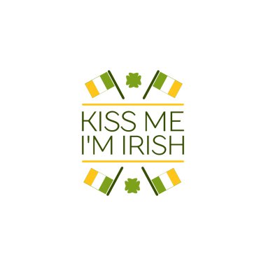 Saint Patricks Day düz stil tipografik öğe