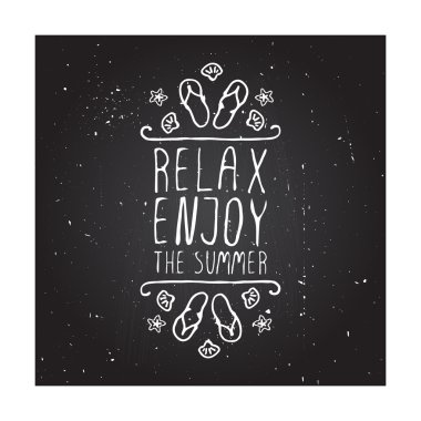 El-kabataslak tipografik öğe flip flop ve deniz yıldızı