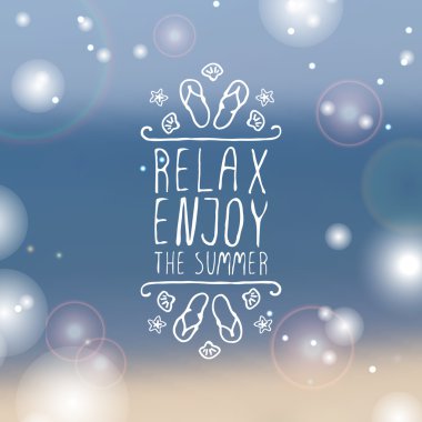 El-kabataslak tipografik öğe flip flop ve deniz yıldızı