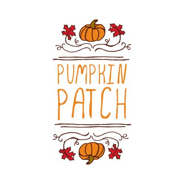 Vektör handdrawn sonbahar öğe metin ile