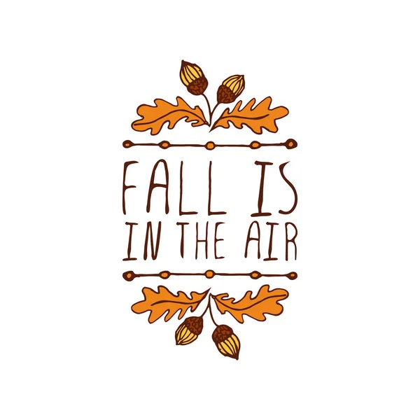 Elemento autunno disegnato a mano con testo — Vettoriale Stock