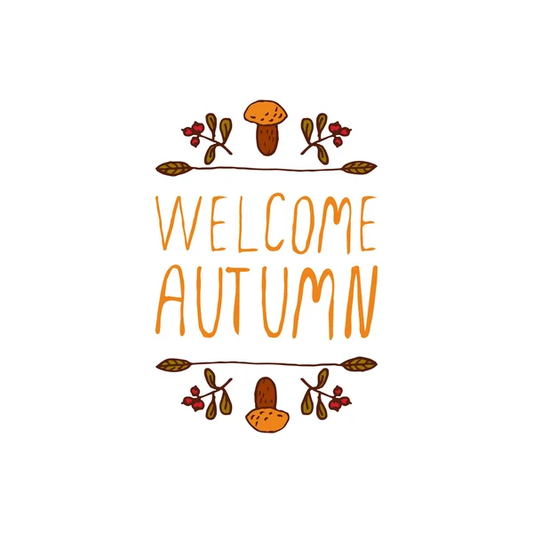 Elemento artesanal de otoño con texto — Vector de stock