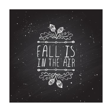 Vektör handdrawn sonbahar öğe metin ile