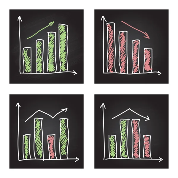 Handgezeichneter Satz von Infografik-Elementen — Stockvektor