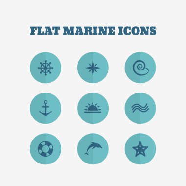 Düz simgeler koleksiyonu. Vektör çizim