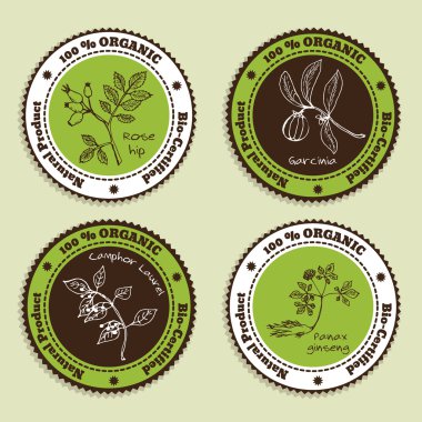Set of Natural Organic Product badges clipart