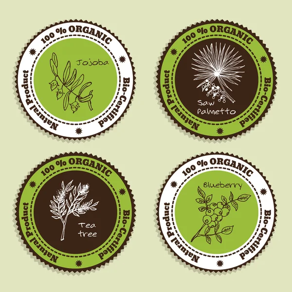 Doğal Organik ürün rozetleri kümesi