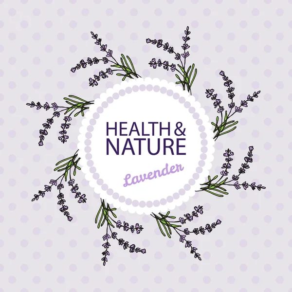 Health and Nature Collection. Lavender — Stock Vector