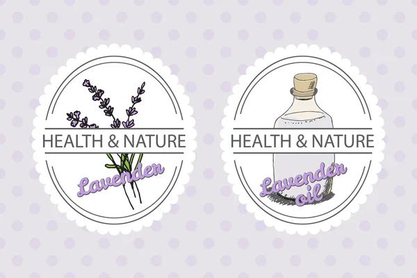 Health and Nature Collection. Lavender — Stock Vector