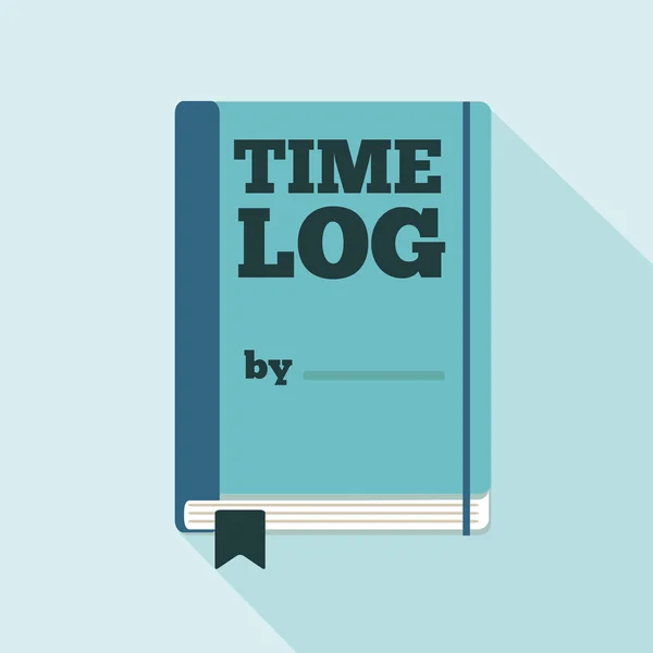 Flat Style Icon with Long Shadow. A time log. — Stock Vector
