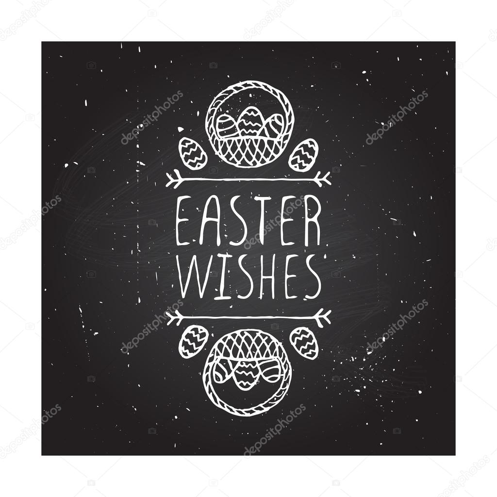 Hand-sketched easter typographic element