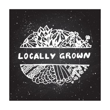 Zentangle öğe kara tahta arka plan üzerinde