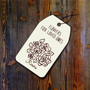 Etiket şablon ile gül buketi 