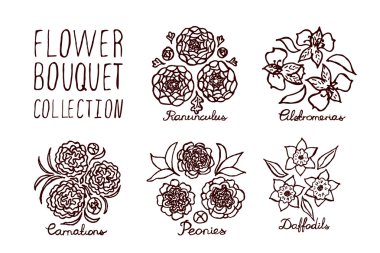 Handsketched buketleri koleksiyonu