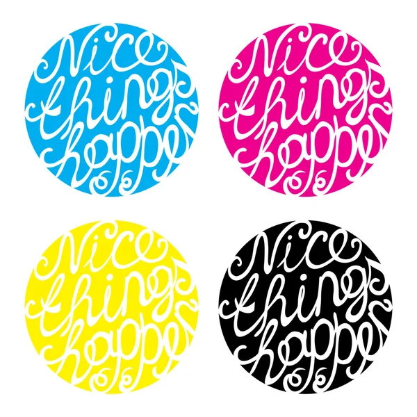Elemento lettering in quattro colori — Vettoriale Stock