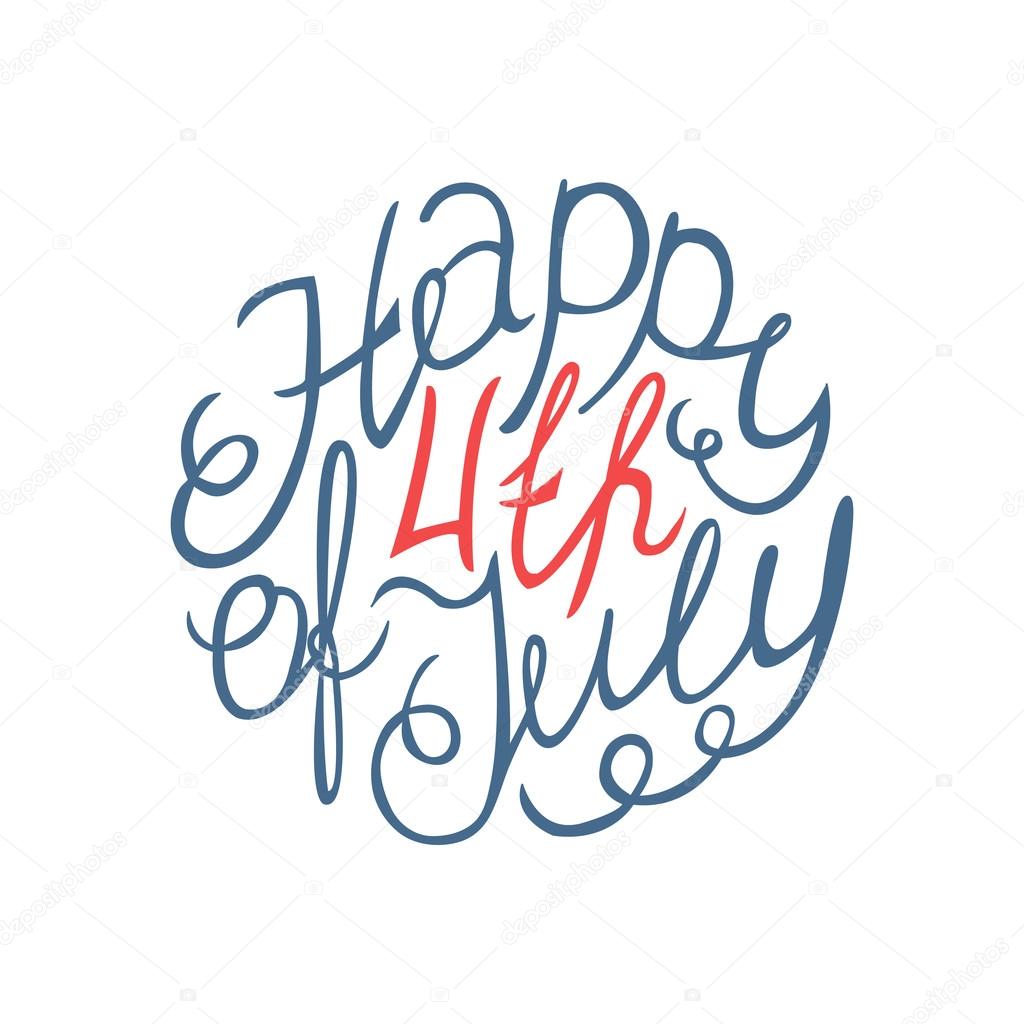 Happy Independence day handlettering element 
