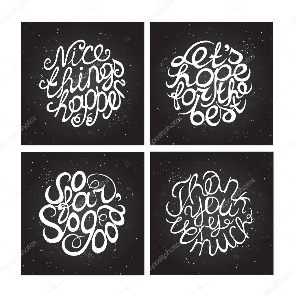 Hand-sketched typographic elements on chalkboard background