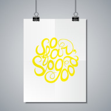 Poster Mockup şablon öğesi yazı ile