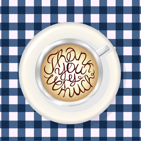 Tasse Kaffee. Attrappe mit Schriftzug — Stockvektor