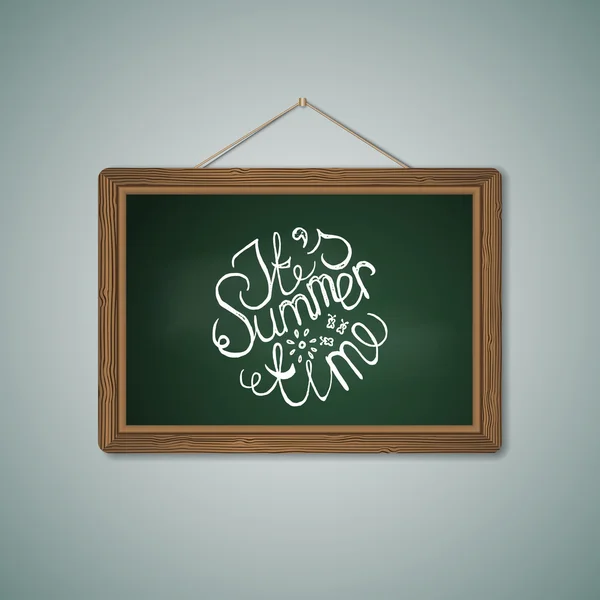 Green Chalkboard. Mockup Template with Lettering Element — 图库矢量图片