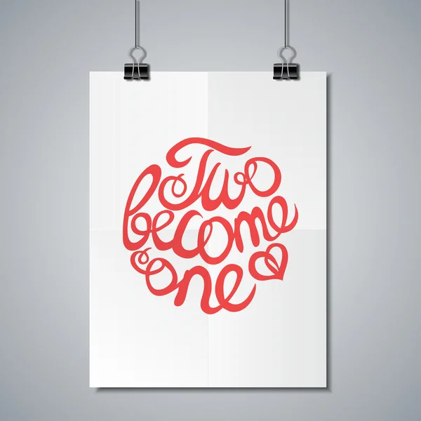 Poster Mockup Template with Lettering Element Vector Graphics