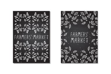 Kara tahta arka plan üzerindeki tipografik öğelerin el çizdi