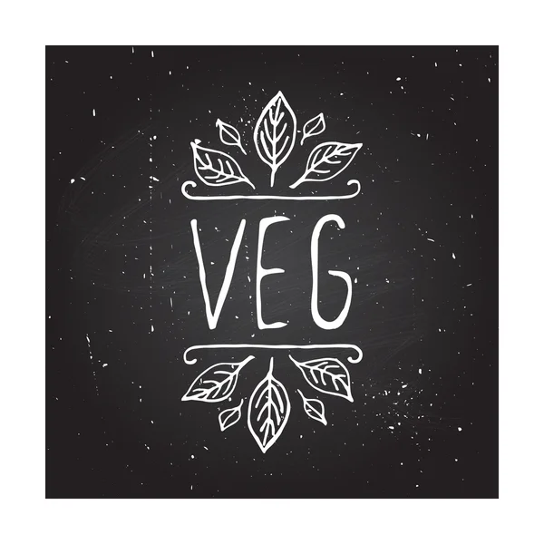 Vega termék címkéjén chalkboard. — Stock Vector