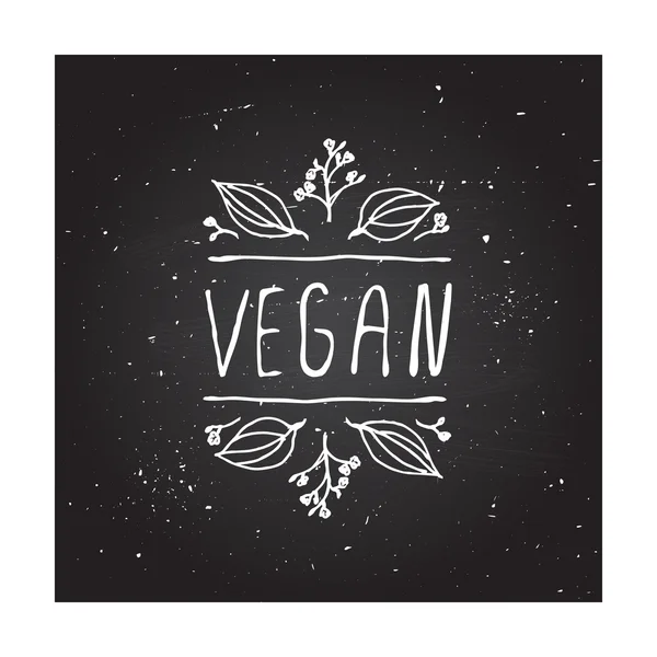 Etiqueta del producto vegano en pizarra . — Vector de stock