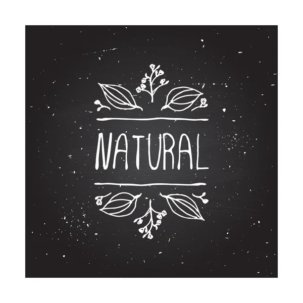 Natural product label on chalkboard. — Stock Vector