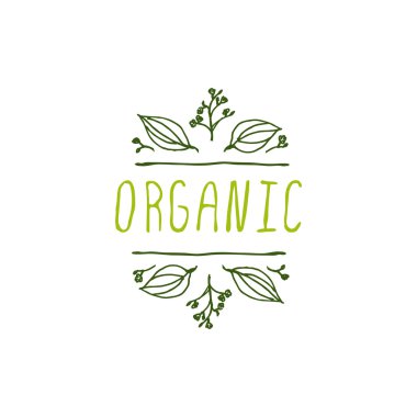 Organik - beyaz arka plan üzerinde ürün etiketi.