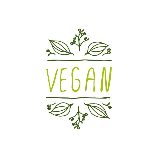 Vegan product label on white background. — Stock Vector