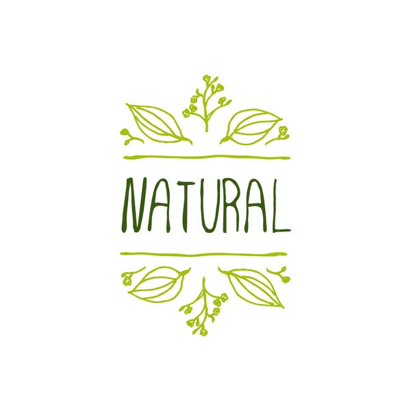 Natural product label on white background. — Stock Vector