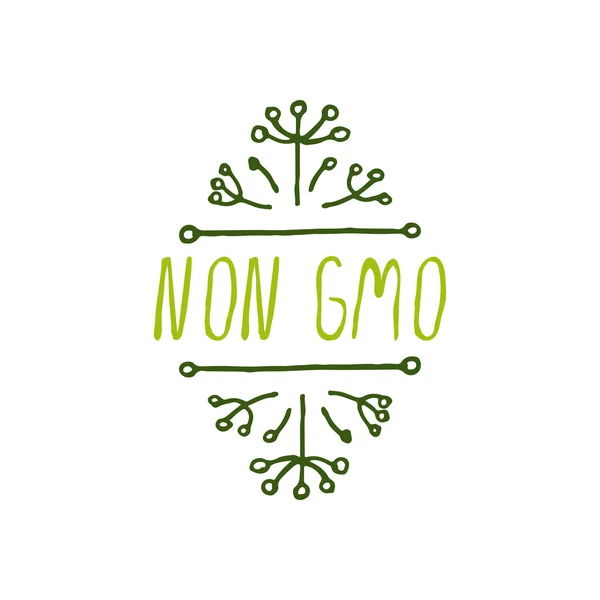 No OMG - Etiqueta del producto sobre fondo blanco . — Vector de stock