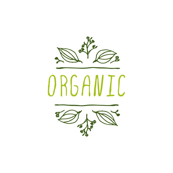 Organic - product label on white background. — Stock Vector