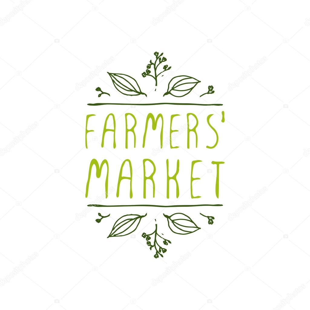 Farmers Market - product label on white background.
