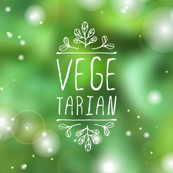 Вегетаріанець - маркування товару на розмитість фону — стоковий вектор