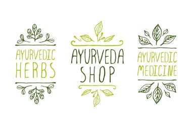 Ayurveda ürün etiketleri. 