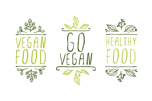 Vegan product labels. Royalty Free Stock Vectors