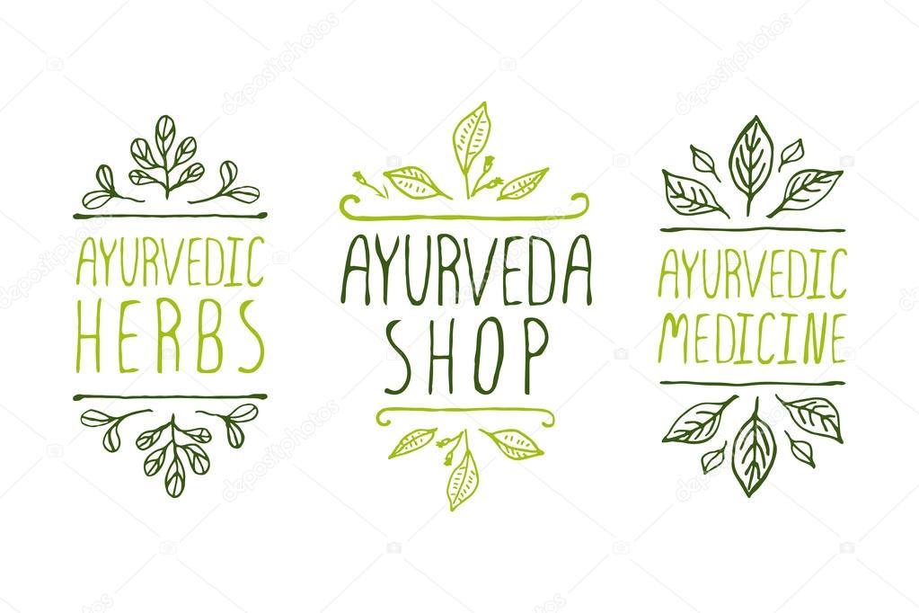 Ayurveda product labels. 