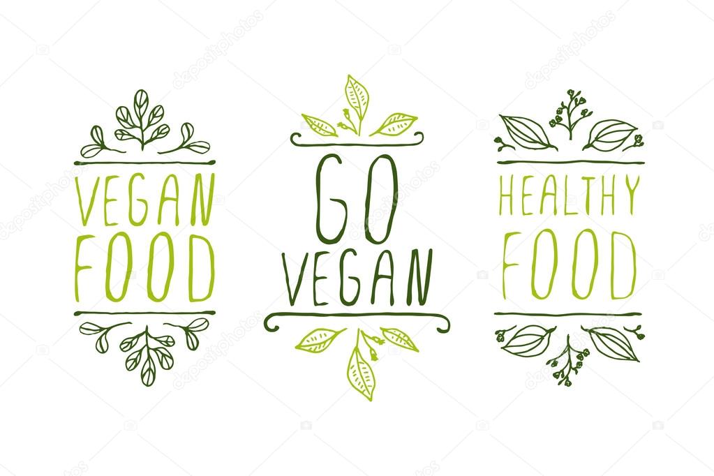 Vegan product labels. 