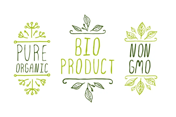 Organic product labels. — Stock Vector