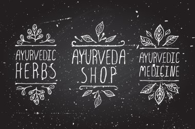 Ayurveda ürün etiketleri. 