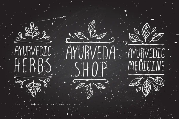 Ayurveda product labels. — Stock Vector