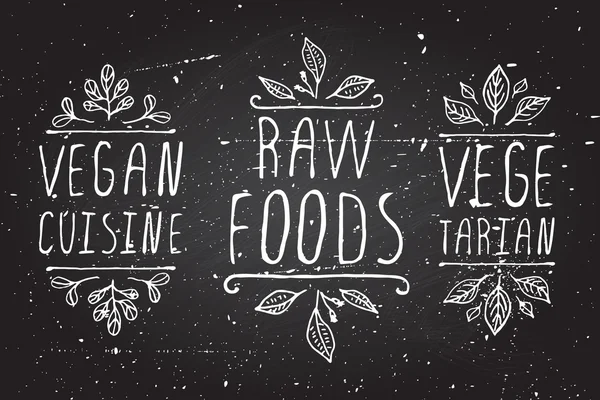 Etiquetas de productos alimenticios saludables . — Archivo Imágenes Vectoriales