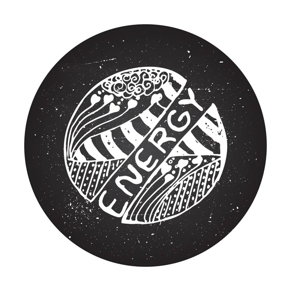 Podrobné ručně tažené zentangle logo — Stockový vektor