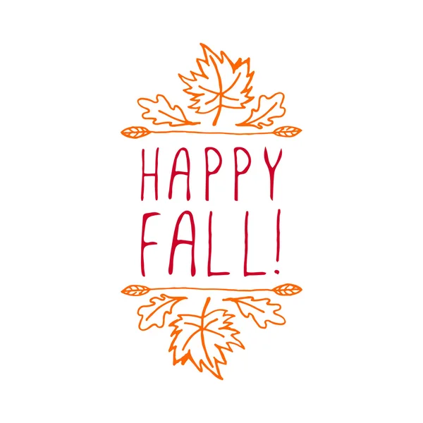 Happy Fall - elemento tipográfico — Archivo Imágenes Vectoriales