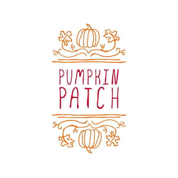 Pumpkin patch - typographic element — Stock Vector